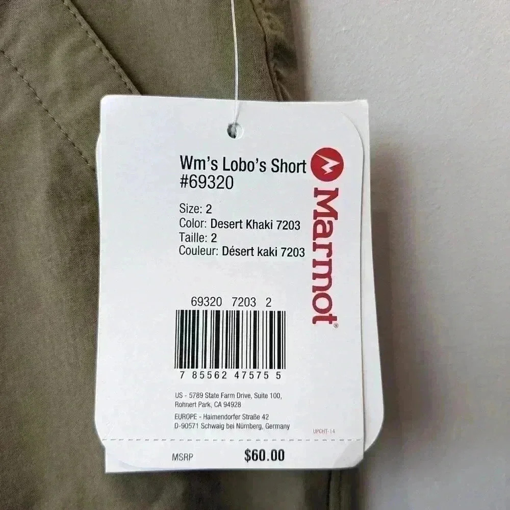 NWT ! MARMOT LOBO's women Short Size 2 Desert Kakhi Upf 50 Nylon Outdoor - Picture 4 of 16